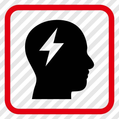 Beyin fırtınası vektör simgesi bir çerçeve içinde