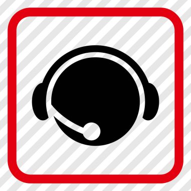 Çağrı Merkezi operatörü vektör simgesi bir çerçeve içinde