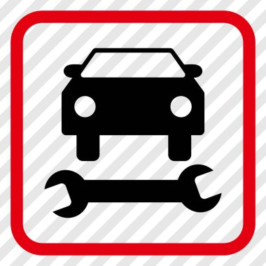 Araba tamir vektör simgesi bir çerçeve içinde