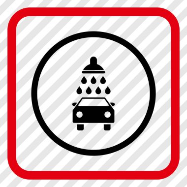 Araba duş vektör simgesi bir çerçeve içinde