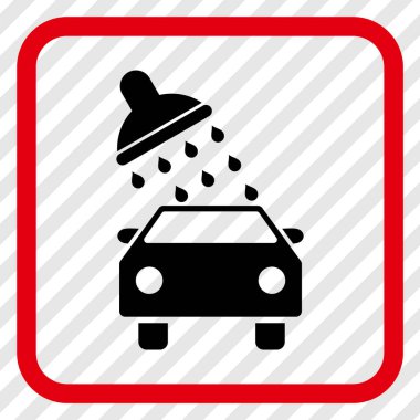 Oto yıkama vektör simgesi bir çerçeve içinde