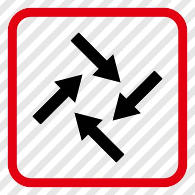 Merkezcil oklar bir çerçeve içinde simge vektör