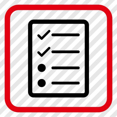 Denetim listesi sayfa vektör simgesi bir çerçeve içinde