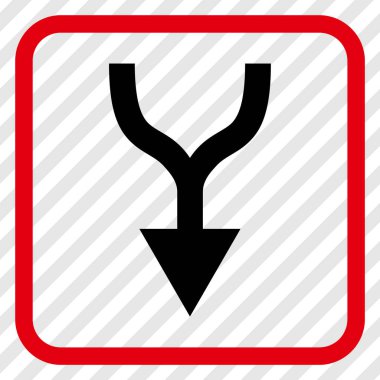 Vektör simgesi bir çerçeve içinde aşağı ok birleştirmek