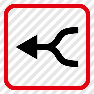 Ok sol vektör simgesi bir çerçeve içinde birleştirmek