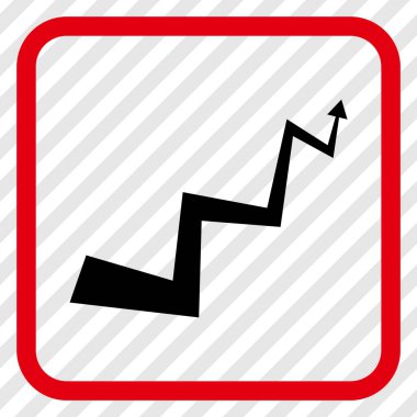 Eğri ok vektör simgesi bir çerçeve içinde