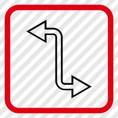 Eğri Exchange ok vektör simgesi bir çerçeve içinde