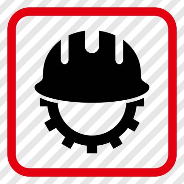 Geliştirme işçisi vektör simgesi bir çerçeve içinde