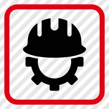 Geliştirme işçisi vektör simgesi bir çerçeve içinde