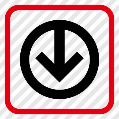 Vektör simgesi bir çerçeve içinde aşağı yön