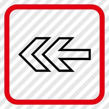 Yön sol vektör simgesi bir çerçeve içinde