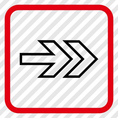 Yöne doğru vektör simgesi bir çerçeve içinde