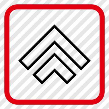 Yön yukarı vektör simgesi bir çerçeve içinde