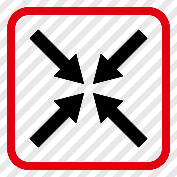 Centro Flechas Vector icono en un marco — Archivo Imágenes Vectoriales