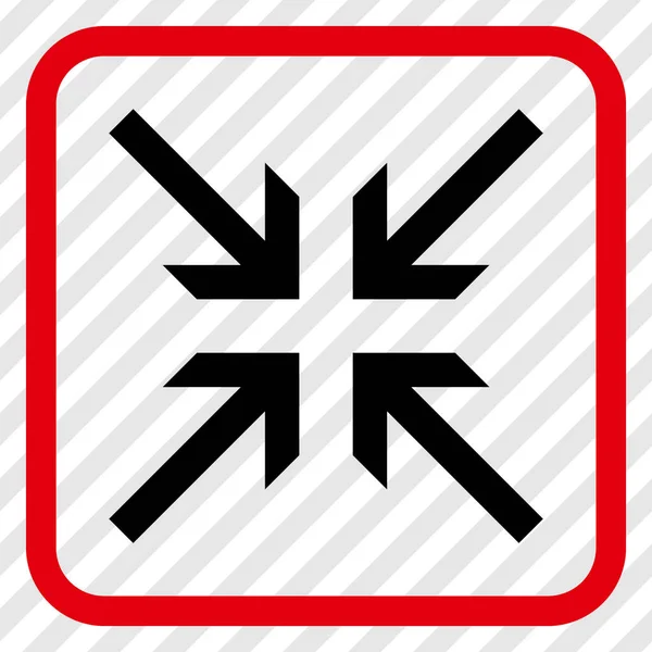 Kollidieren Pfeile Vektor-Symbol in einem Rahmen — Stockvektor