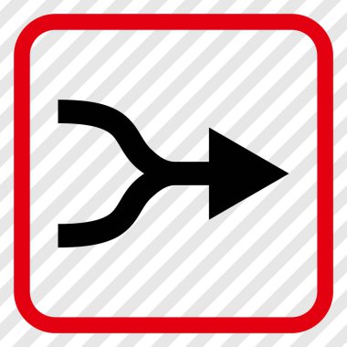 Ok sağ vektör simgesi bir çerçeve içinde birleştirmek