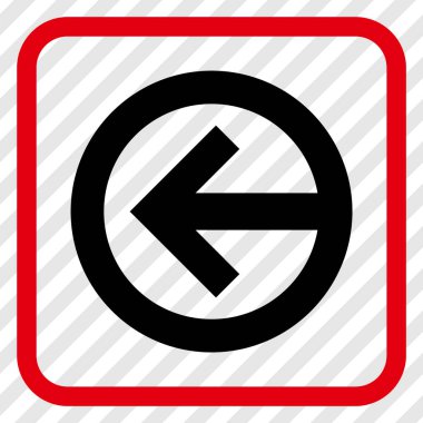 Yön sol vektör simgesi bir çerçeve içinde