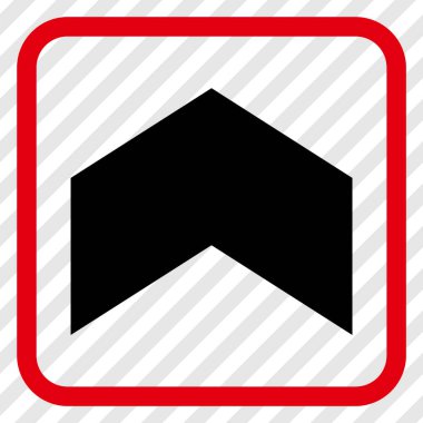 Yön yukarı vektör simgesi bir çerçeve içinde