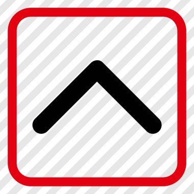 Yön yukarı vektör simgesi bir çerçeve içinde