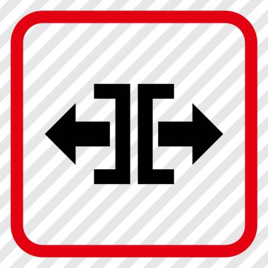 Yatay yöndeki vektör simgesi bir çerçeve içinde bölmek