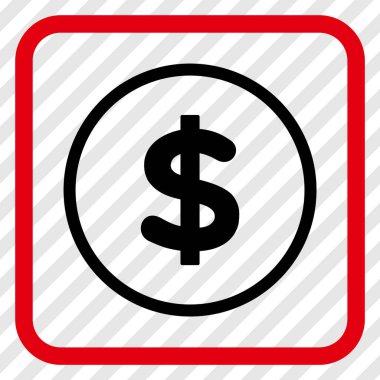 Doları vektör simgesi bir çerçeve içinde