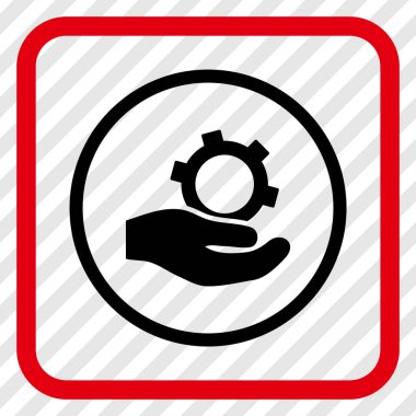 Bir çerçevedeki mühendislik hizmeti vektör simgesi