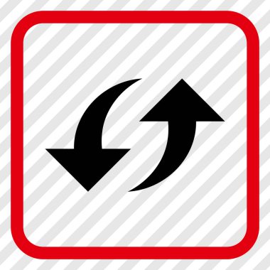 Exchange oklar bir çerçeve içinde simge vektör