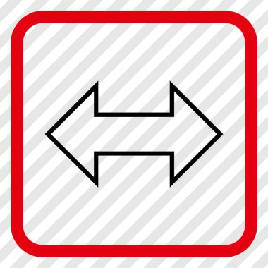 Exchange yatay vektör simgesi bir çerçeve içinde