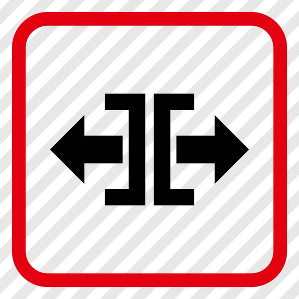 Divida o ícone horizontal do vetor da direção em um quadro — Vetor de Stock