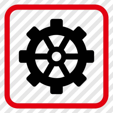 Dişli vektör simgesi bir çerçeve içinde