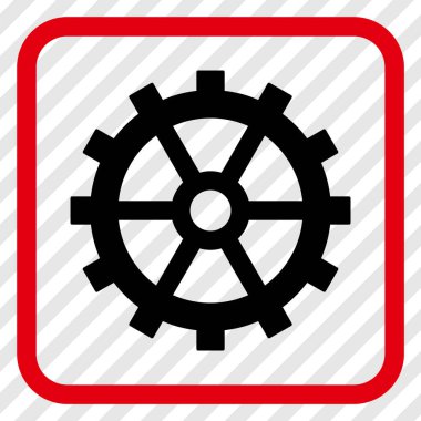 Dişli vektör simgesi bir çerçeve içinde