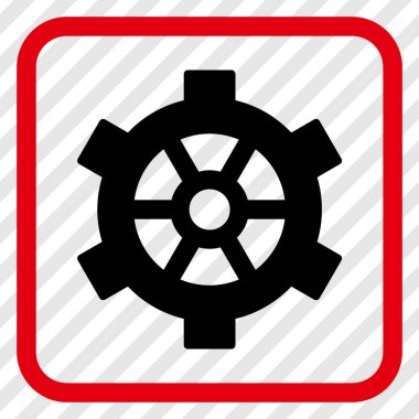 Dişli vektör simgesi bir çerçeve içinde