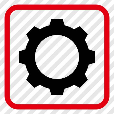 Dişli vektör simgesi bir çerçeve içinde