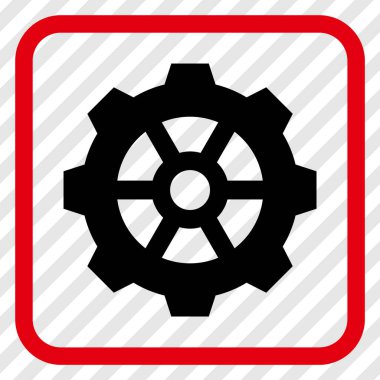 Dişli vektör simgesi bir çerçeve içinde