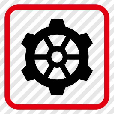 Dişli vektör simgesi bir çerçeve içinde