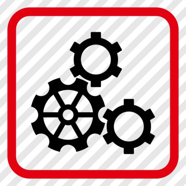 Gears'ı vektör simgesi bir çerçeve içinde