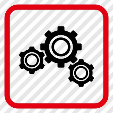 Gears'ı vektör simgesi bir çerçeve içinde