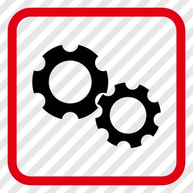 Gears'ı vektör simgesi bir çerçeve içinde