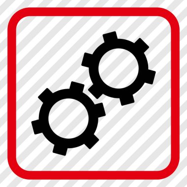 Gears'ı vektör simgesi bir çerçeve içinde