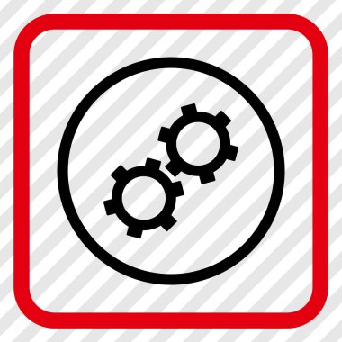 Gears'ı vektör simgesi bir çerçeve içinde