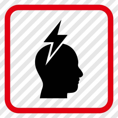 Baş ağrısı vektör simgesi bir çerçeve içinde