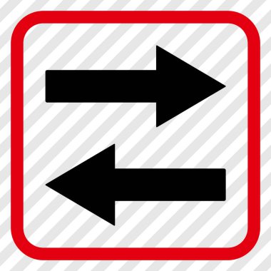 Yatay Çevir ok simge bir çerçeve içinde vektör