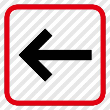 Sol ok vektör simgesi bir çerçeve içinde