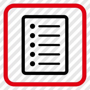 Liste sayfa vektör simgesi bir çerçeve içinde