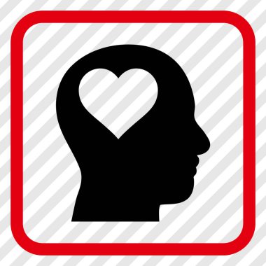 Sevgili baş bir çerçeve içinde simge vektör