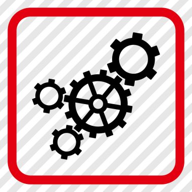 Mekanizması vektör simgesi bir çerçeve içinde