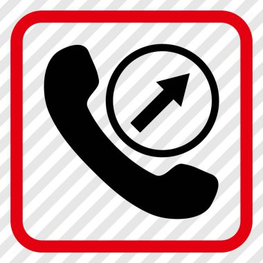 Giden arama vektör simgesi bir çerçeve içinde