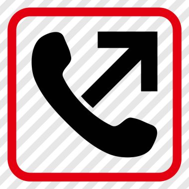 Giden arama vektör simgesi bir çerçeve içinde