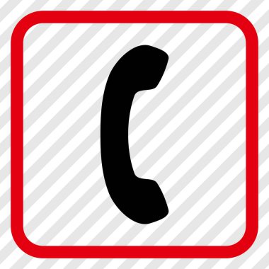 Telefon alıcı vektör simgesi bir çerçeve içinde