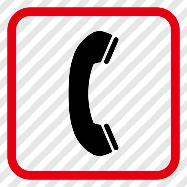 Telefon alıcı vektör simgesi bir çerçeve içinde